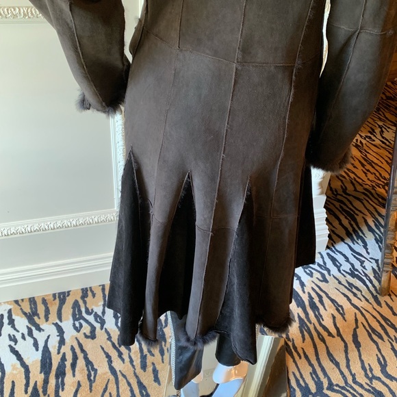 Black knee length reversible fur coat - Picture 5 of 5